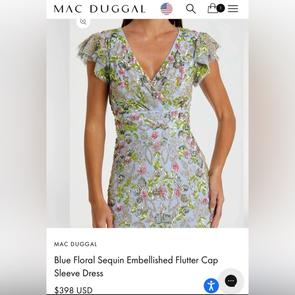 Mac Duggal Dresses & Skirts - Mac Duggal Blue and Green Sequin Dress